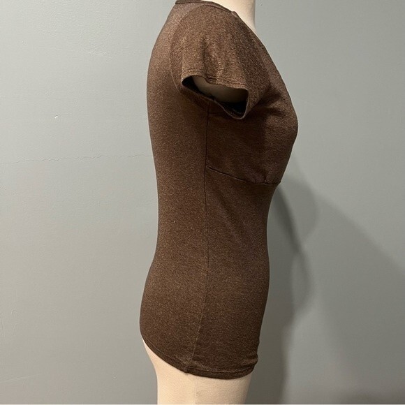 Michael Stars Metallic Bronze Wrap V Front Top One Size Fits Most - Picture 4 of 6